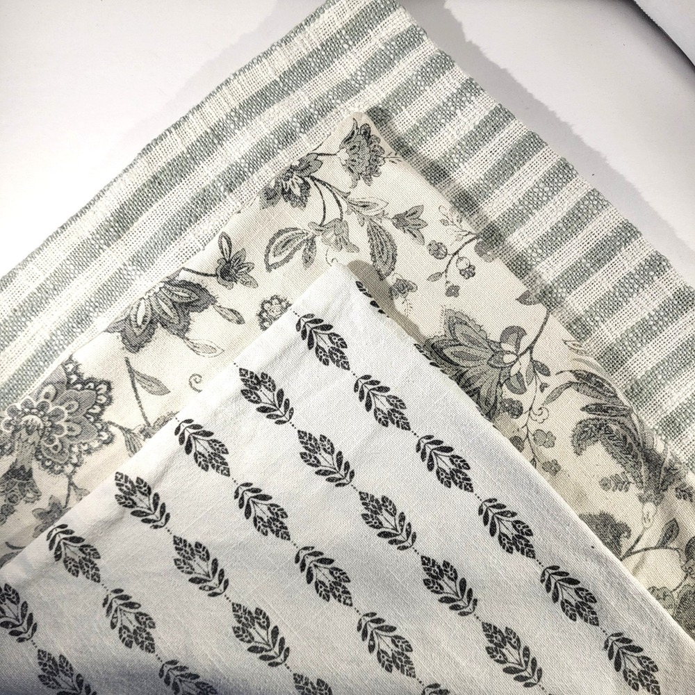 Lot of 3 iEnjoy Home Woven Zip Pillow Covers 20" x 20" Gray & White‎ Decorative